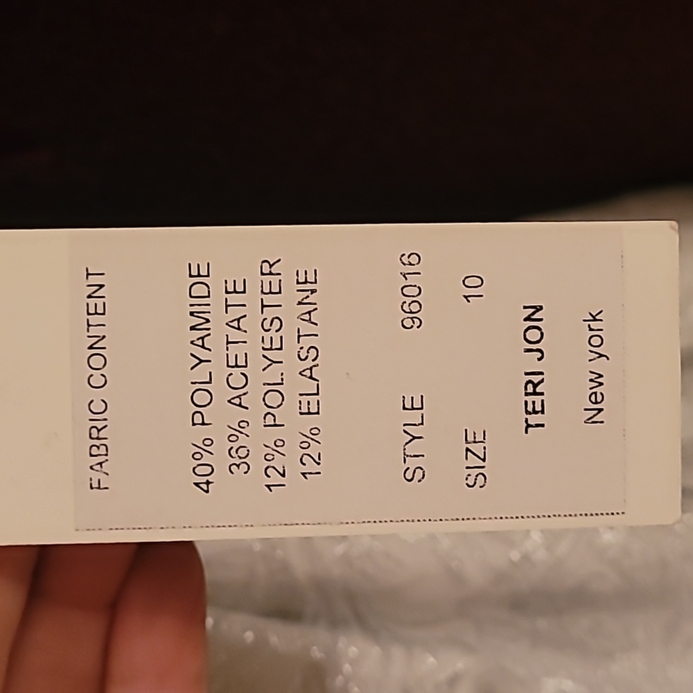 Teri Jon One-Shoulder Silver Wedding Dress - Picture 5 of 5